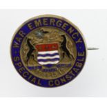 Police WW1 Newark (Borough) War Emergency 1914-15-16 Special Constable brass & enamel badge (