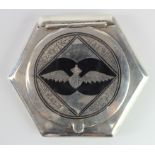 RAF interest a beautifully made silver ? (untested) powder compact.