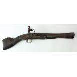 Flintlock Blunderbuss, iron barrel 11.5", muzzle diameter 1.5" approx, large swan neck cock,