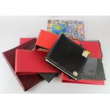 Accessories. Seven empty cover albums as new with a quantity of leaves (qty) Buyer collects