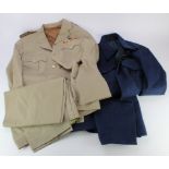 RAAF officers uniforms with service and jacket and trousers with Kings crown buttons and WW2 medal