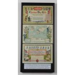 WW1 framed collection of 3x Empire Day 1915 & 1916 certificates.