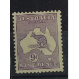 Australia 1915 9d Kangaroo stamp, SG.27, lightly mounted mint.