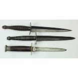 Commando daggers including two 3rd pattern with one private purchase example made by William Rodgers