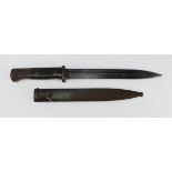 German Nazi M1884/98 knife bayonet for the KAR98 K. Service Rifle. Blued blade 10", ricasso