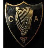 Irish WW2 Local Security Force brass & enamel badge, has a horseshoe fitting.
