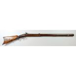 German Jaegar type sporting Rifle, octagonal barrel 33", back action lock engraved "R.Wolff in