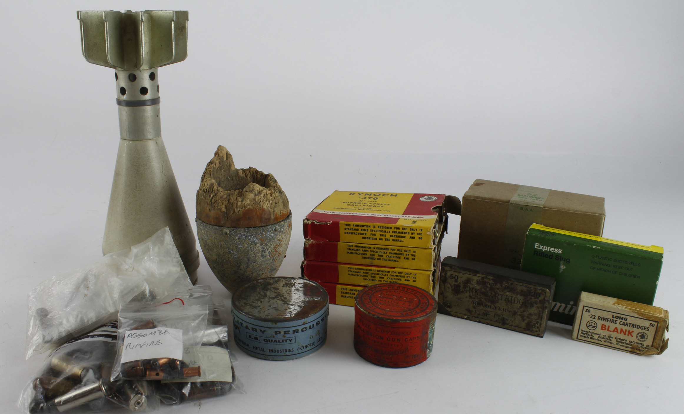 Box of INERT Cartridges, percussion caps and blank cartridges ...