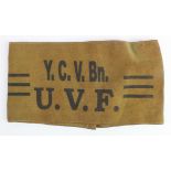 Irish Commemorative WW1 item “Young Citizen Volunteer Bn of the Ulster Volunteer Force armband”....