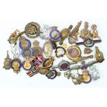 Badges bag of approx 33 sweetheart and lapel badges various regiments.