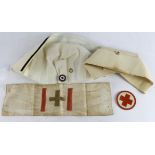 WW1 American Nurses hats badges and red cross armband which belonged to Esther Olson an American Red