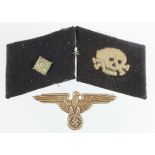 German SS Collar patches and Cap eagle (no fittings)