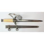 German Wehrmacht Officers dagger, Eickhorn maker marked blade, with scabbard.