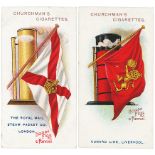 Churchman - Flags & Funnels of Leading Steamship Lines, complete set in pages, mainly VG cat