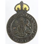 Police WW1 bronze Metropolitan Special Constabulary bronze & enamel Sergeants (yellow enamel to