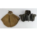 WW1 Imperial German ammo pouch dated 1915 and helmet cover.