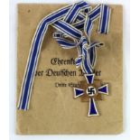 German Nazi mothers cross in bronze in packet of issue.