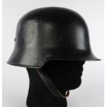 German Nazi Police Helmet with original liner and replacement modern chin strap, both decals