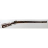 Continental (Spanish / Italian ?) Miquelet lock sporting shotgun, barrel 34" approx, 13 Bore part