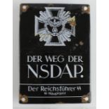 German Nazi metal and enamel plaque Der Weg Der NSDAP.