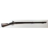 19th Century Continental Military musket with 43 inch barrel plain lock and barrel in good