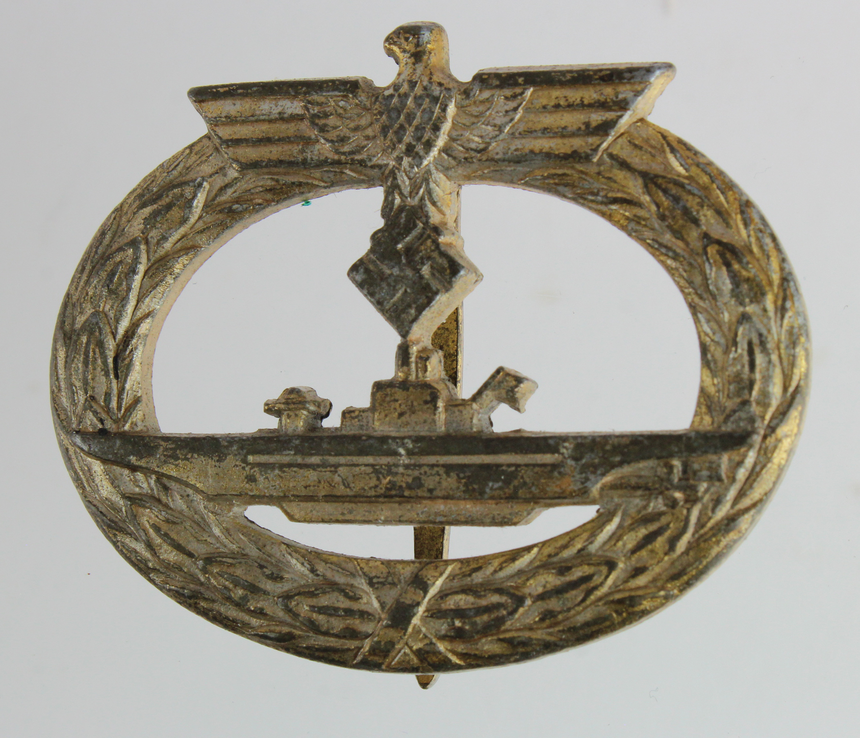 German Nazi U-Boat Badge, no makers mark, good quality strike