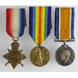 1915 Star Trio to 3-3030 L.Cpl A Stokes Essex Regt. Served 10th Bn. (3)