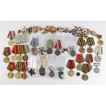 Russian / Soviet collection of medals / badges including numbered silver and enamelled types. (Qty)