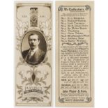 Players, Bookmarks (Authors), type card Sir A Conan Doyle, 1 slight corner crease & 1 horizontal