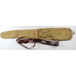 Sam Browne Belt WW2, with a Canvas Rifle carry bag. (2)