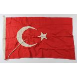 WW1 Turkish flag stamped to the lanyard size approx. 3x2 feet.