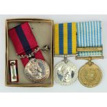 Korea and UN Korea medal mounted for wearing the Korea medal unnamed copy with a good copy ERII
