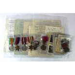 WW2 Polish, Italy star group of five medals with a good selection of original documents ID tags