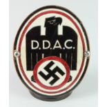 German DDAC Nazi motoring organisation car badge on later stand for display.