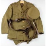 WW2 Royal Artillery officers uniform with jacket, trousers, hat and Sam brown.