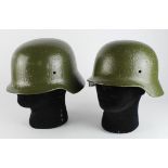 German Helmet shells (x2) repainted all over