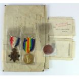 1915 Star and Victory medals to 5511 Sgt T Kirkpatrick 3rd Scottish Horse comes with his ID tag
