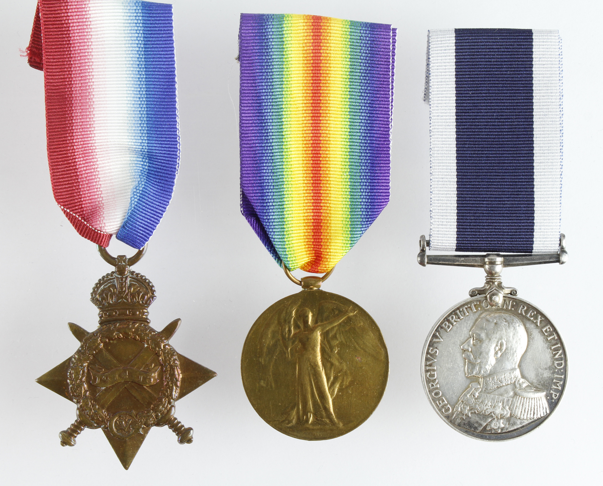 1915 Star & Victory Medal to K.27184 W J Fleming STO.2.RN, and Naval LSGC Medal GV (K.27184 W J