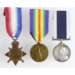 1915 Star & Victory Medal to K.27184 W J Fleming STO.2.RN, and Naval LSGC Medal GV (K.27184 W J