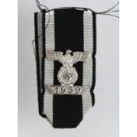 German Nazi 2nd Class Iron Cross, spange on ribbon.