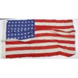 American WW2 Flag stamped to the USMC made by Annapolis Maryland, US 1943 60x35 service wear.