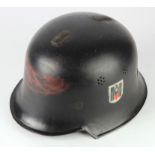 German Nazi Red Cross double decal medics helmet.