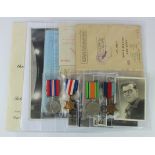 WW2 group with 1939-45 star, F&G star, Defence and War medals soldiers service and pay book, release
