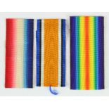 1914 Star, Victory & War medal unused full length medal ribbons.
