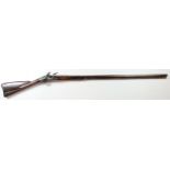 Flintlock shotgun c1810-20, fine quality piece, barrel 37", approx 13 bore. Stepped round barrel