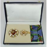 Thailand an Order of the Crown Grand Commander set with sash ribbon in fitted case of issue.