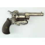 Belgium 19th century pin fire 7mm pocket revolver.