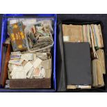 Large quantity of sets, part sets & odds contained in a blue crate and a suitcase, many reprint sets