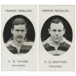 Rugby Football - Taddy, Prominent Footballers (no footnote) complete sub set Richmond (15 cards) G -