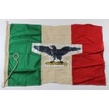 Italian WW2 fascist flag 2x3 feet with makers label to the lanyard.